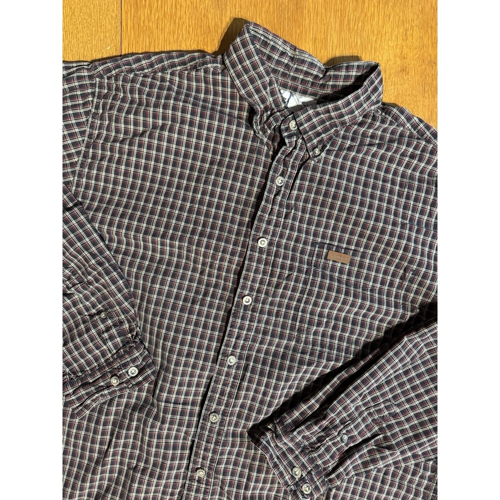 Carhartt Shirt 2XLT Black Red Plaid Button Front 100% Cotton S192 Workwear